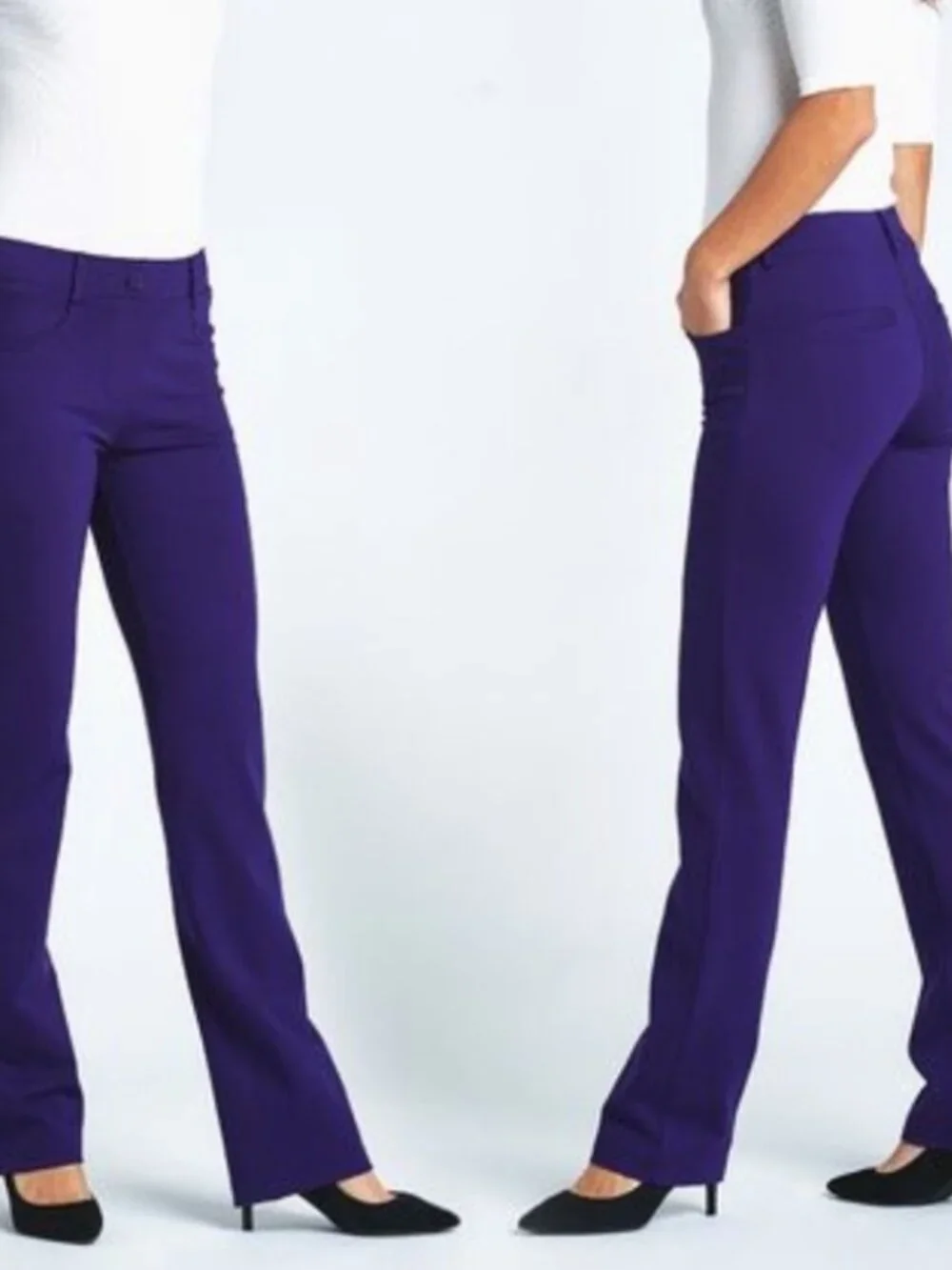 Betabrand Ultraviolet Straight 7 Pocket Dress Pant Yoga Pants Medium Long Tall
